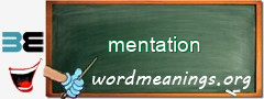 WordMeaning blackboard for mentation